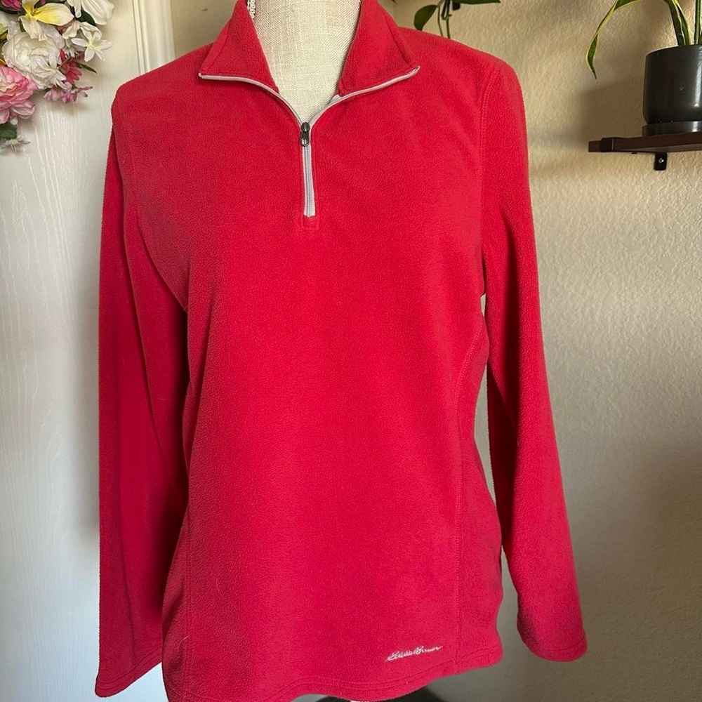 Eddie Bauer Cherry Red Fleece Pullover